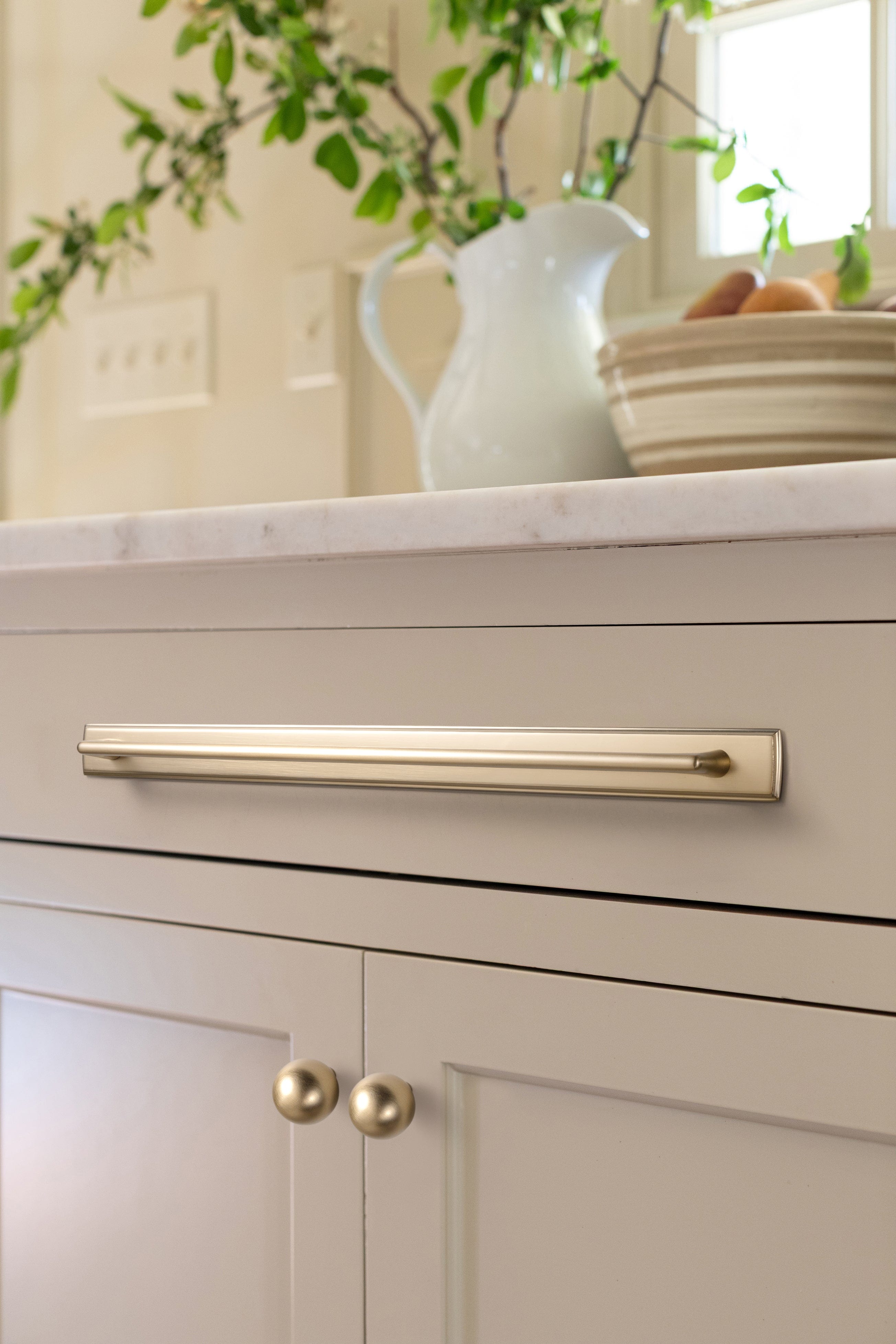 2 Pack Classic Cabinet Bar Pulls with Back Plate Zinc Alloy Cabinet Handle with Long Back Plate