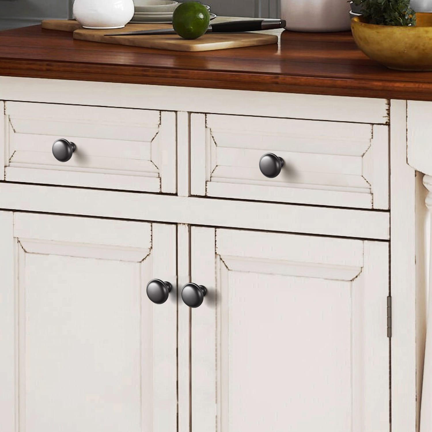 Classic Mushroom Cabinet Knob Zinc Alloy Round Cabinet Knob with Backplate for Kitchen Cabinet