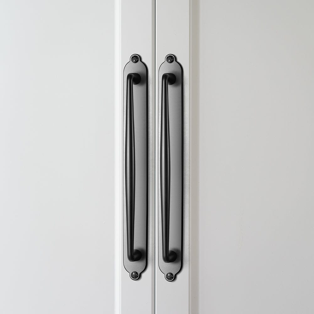 2 Pack Vintage Zinc Alloy Cabinet Pulls with Back Plate - Furniture Handles for Kitchen Cupboards