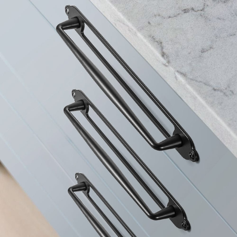 2 Pack Vintage Zinc Alloy Cabinet Pulls with Back Plate - Furniture Handles for Kitchen Cupboards