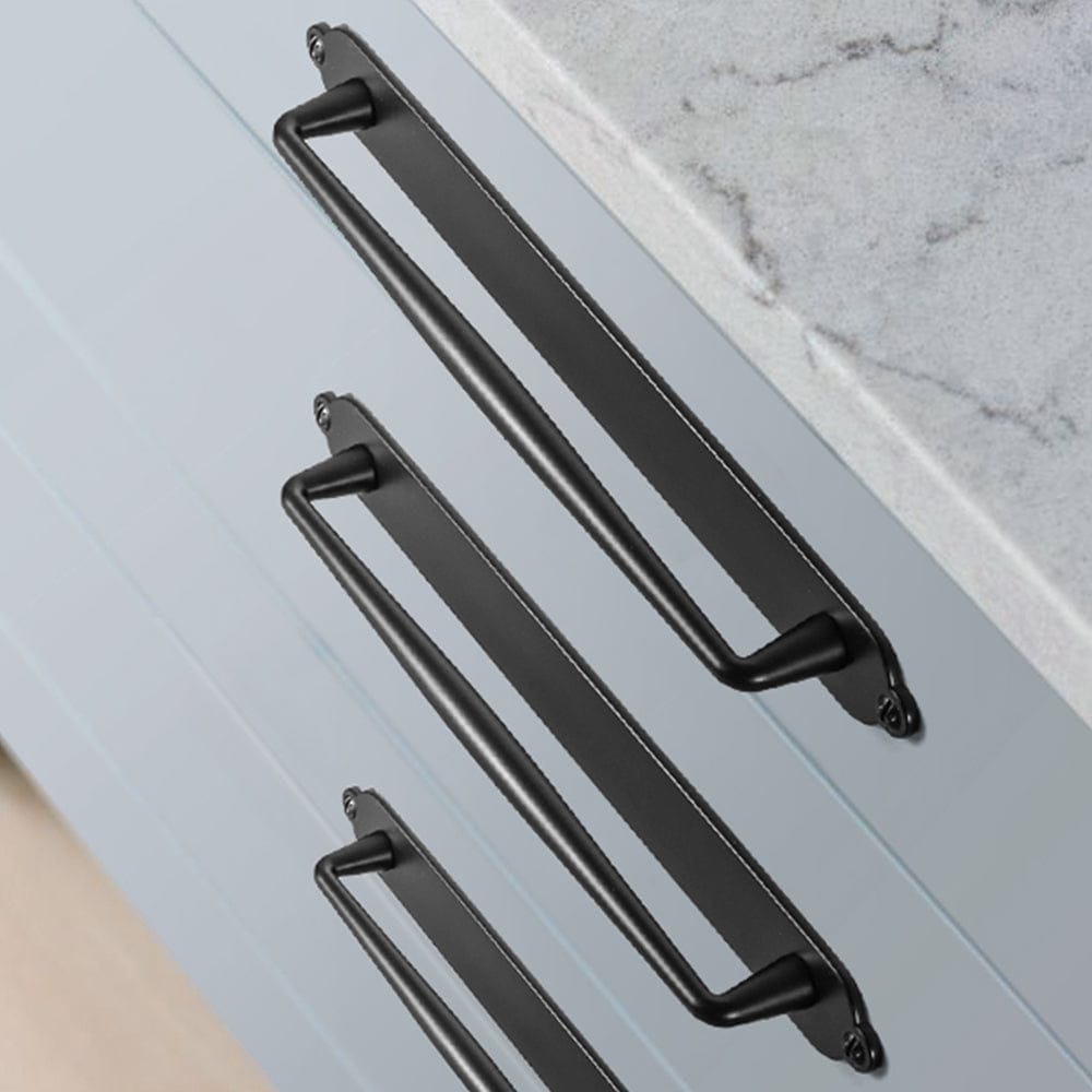 2 Pack Vintage Zinc Alloy Cabinet Pulls with Back Plate - Furniture Handles for Kitchen Cupboards