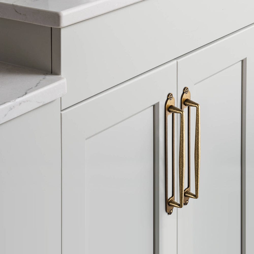 2 Pack Vintage Zinc Alloy Cabinet Pulls with Back Plate - Furniture Handles for Kitchen Cupboards