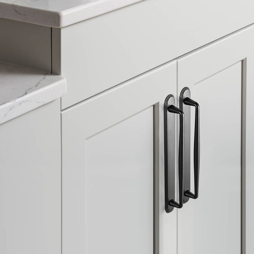 2 Pack Vintage Zinc Alloy Cabinet Pulls with Back Plate - Furniture Handles for Kitchen Cupboards