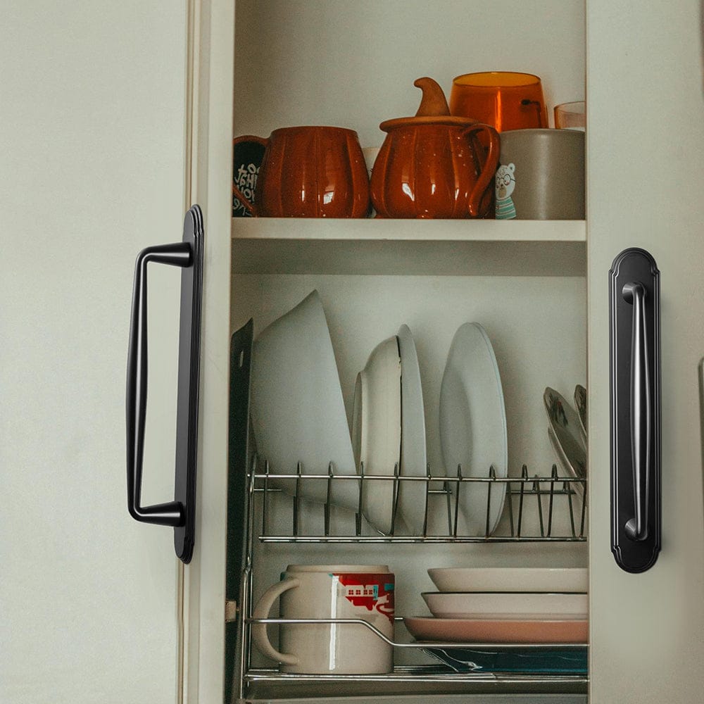 2 Pack Vintage Zinc Alloy Cabinet Pulls with Back Plate - Furniture Handles for Kitchen Cupboards