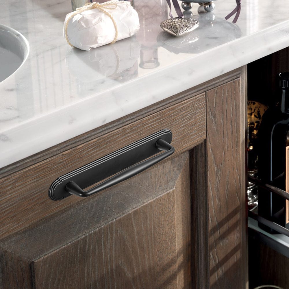 2 Pack Vintage Zinc Alloy Cabinet Pulls with Back Plate - Furniture Handles for Kitchen Cupboards