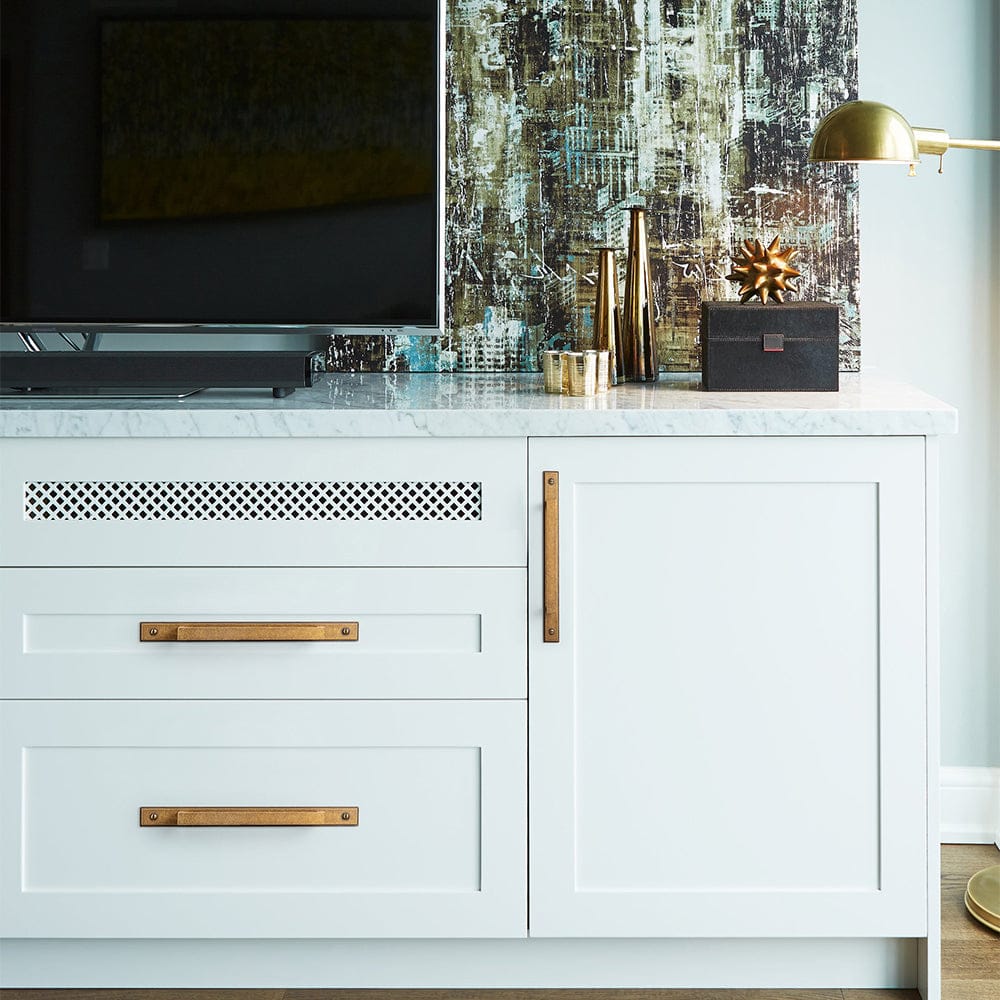 2 Pack Long Cabinet Bar Pulls with Back Plates Solid Drawer Handles Set