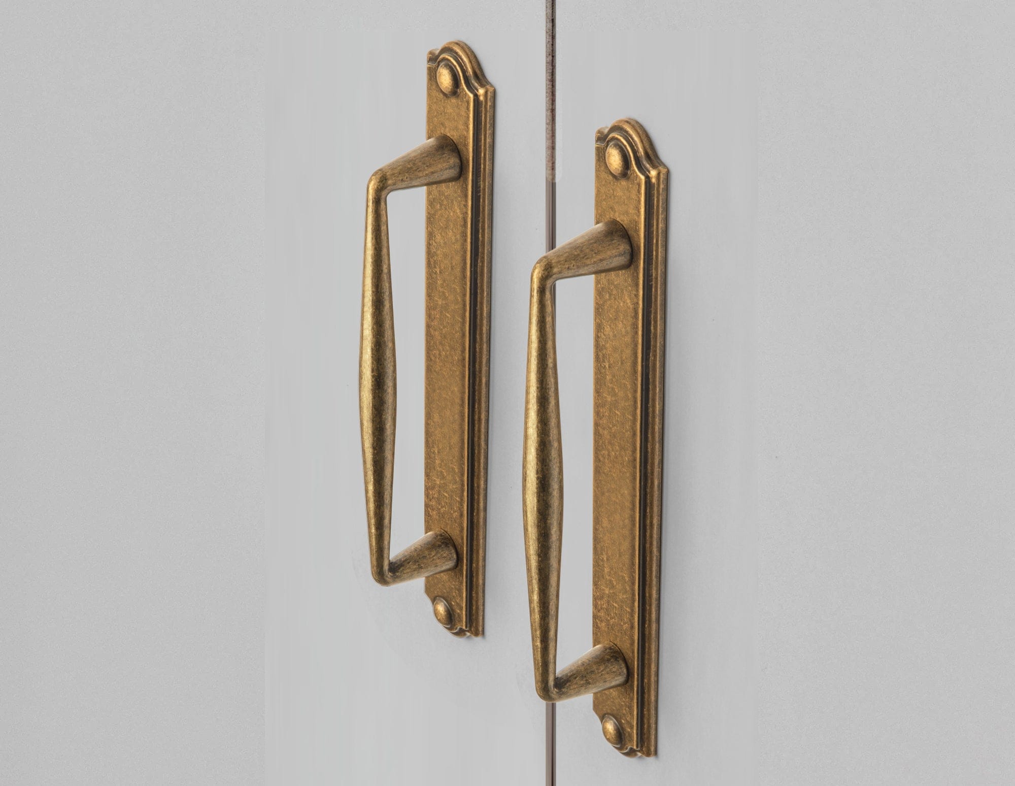 2 Pack Vintage Zinc Alloy Cabinet Pulls with Back Plate - Furniture Handles for Kitchen Cupboards