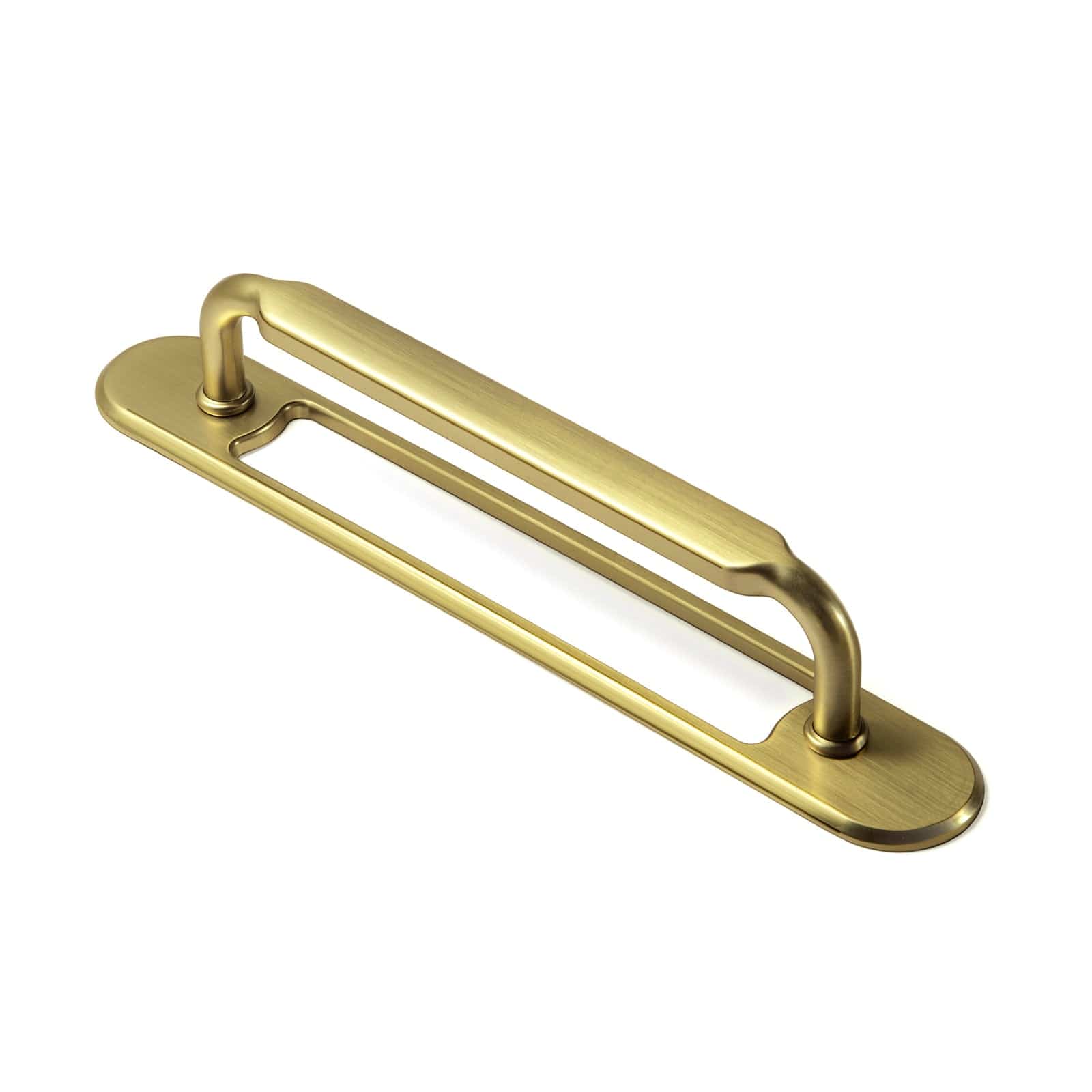 2 Pack Antique Brass Cabinet Pulls with Back Plate Zinc Alloy Drawer Handle with Long Back Plate