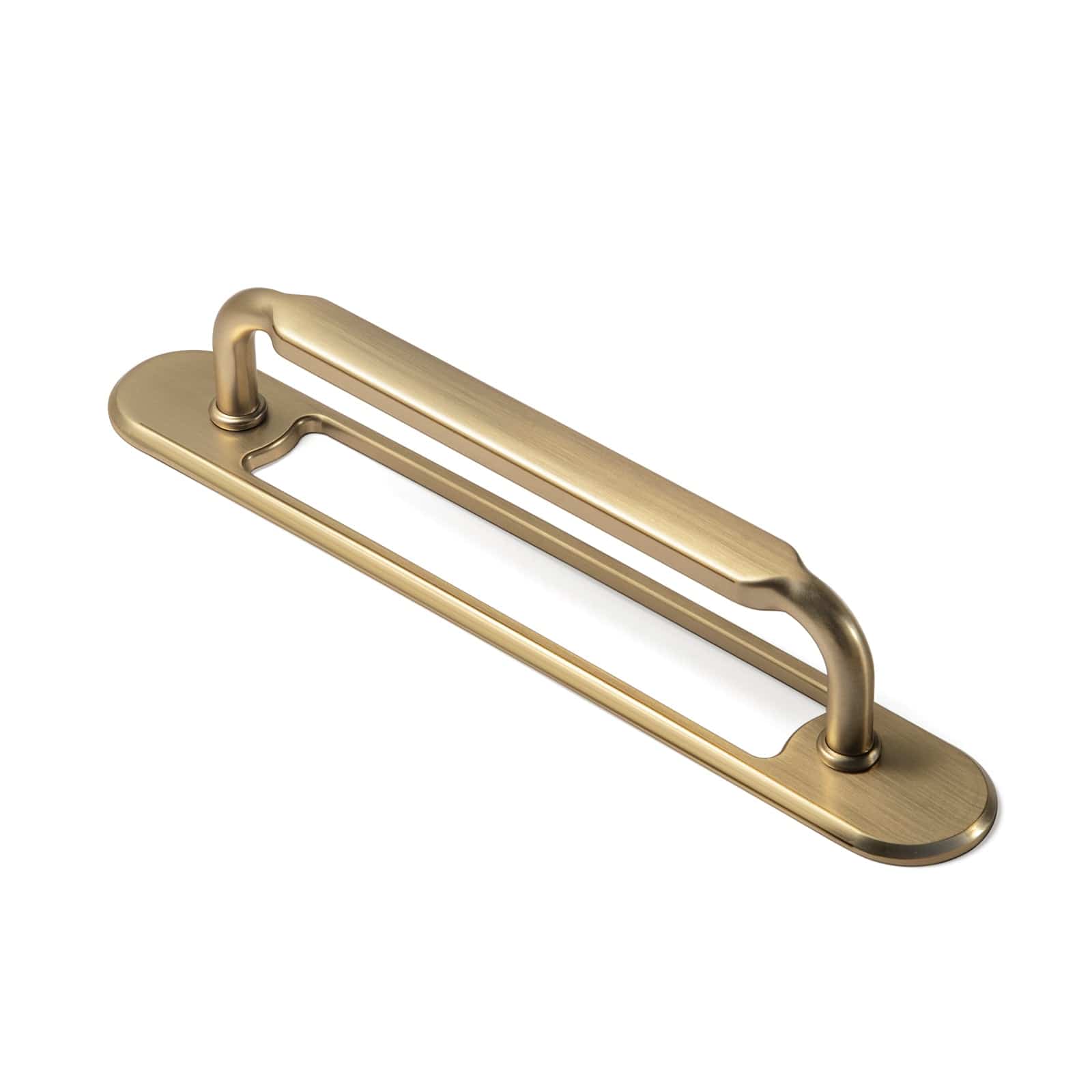 2 Pack Antique Brass Cabinet Pulls with Back Plate Zinc Alloy Drawer Handle with Long Back Plate