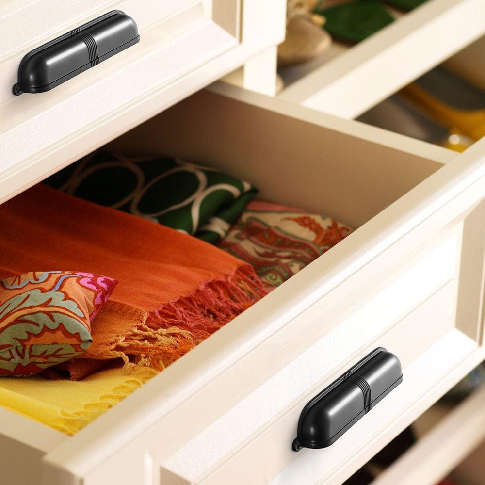 Elegant Vintage Cup Pulls with Textured Strap Design for Kitchen & Furniture