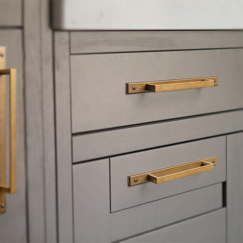 2 Pack Long Cabinet Bar Pulls with Back Plates Solid Drawer Handles Set