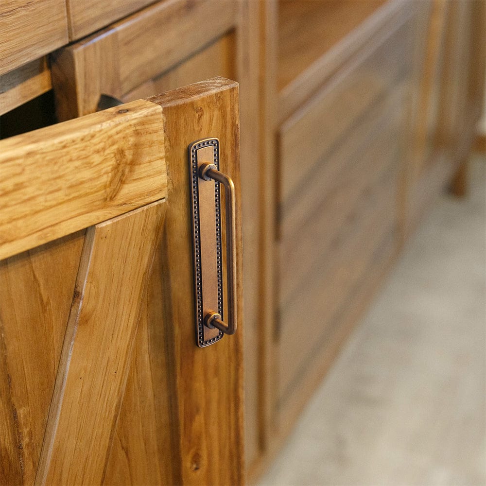 2 Pack Cabinet Bar Pulls with Back Plate Vintage Drawer Handles Home Improvement Hardware