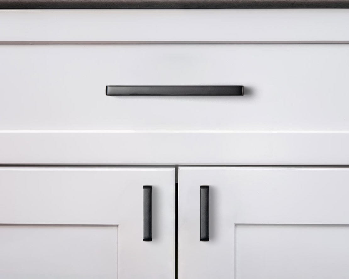 Rectangular Kitchen Drawer Pulls Finger Pull Modern Zinc Alloy Cabinet Handles