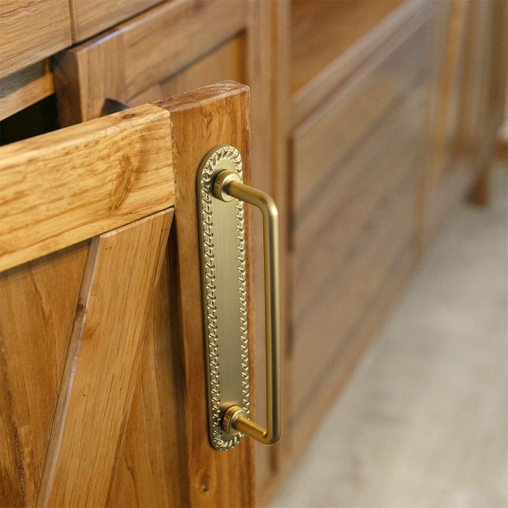 2 Pack Cabinet Bar Pulls with Back Plate Vintage Drawer Handles Home Improvement Hardware