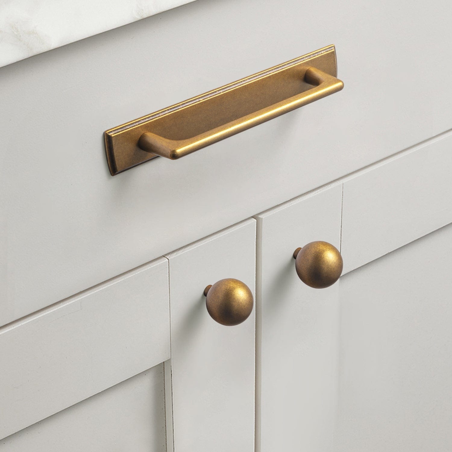 2 Pack Classic Cabinet Bar Pulls with Back Plate Zinc Alloy Cabinet Handle with Long Back Plate