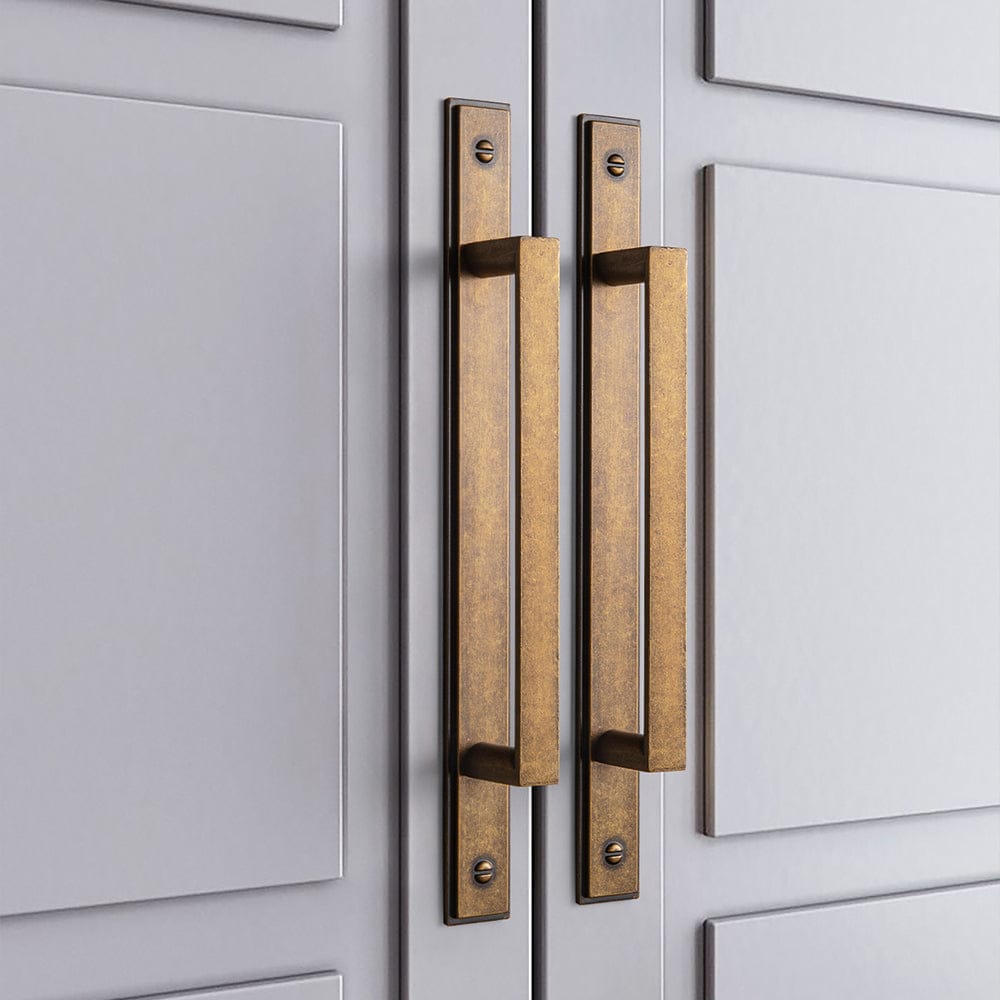 2 Pack Long Cabinet Bar Pulls with Back Plates Solid Drawer Handles Set