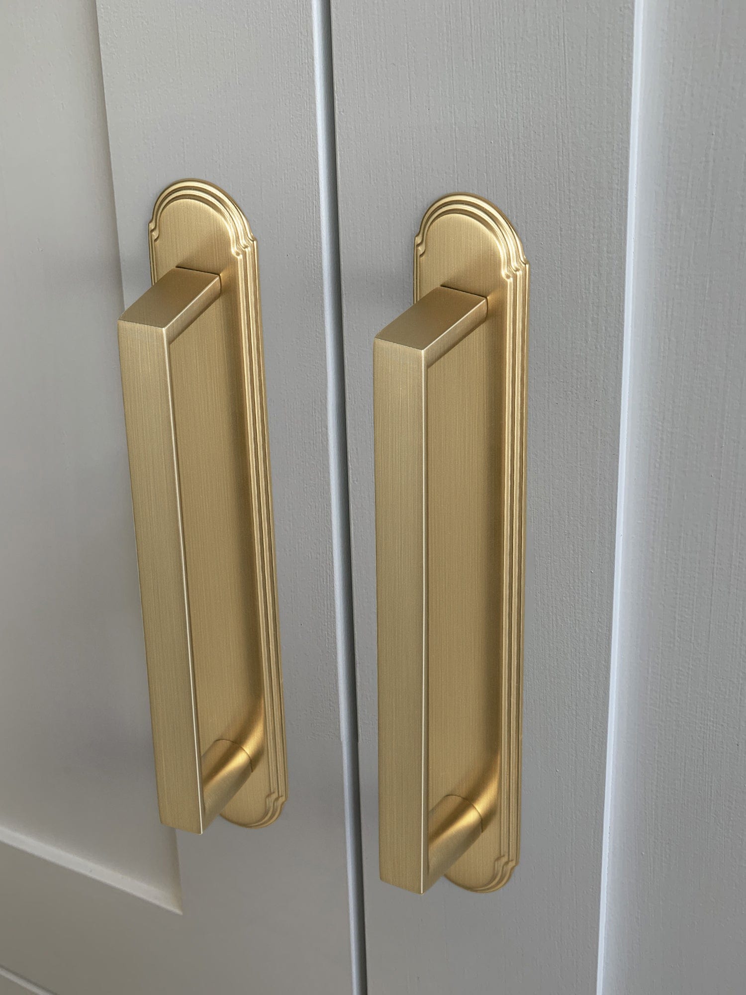 2 Pack Long Cabinet Bar Pulls with Back Plates Solid Drawer Handles Set