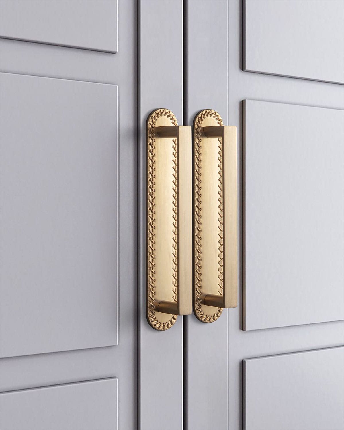 2 Pack Long Cabinet Bar Pulls with Back Plates Solid Drawer Handles Set