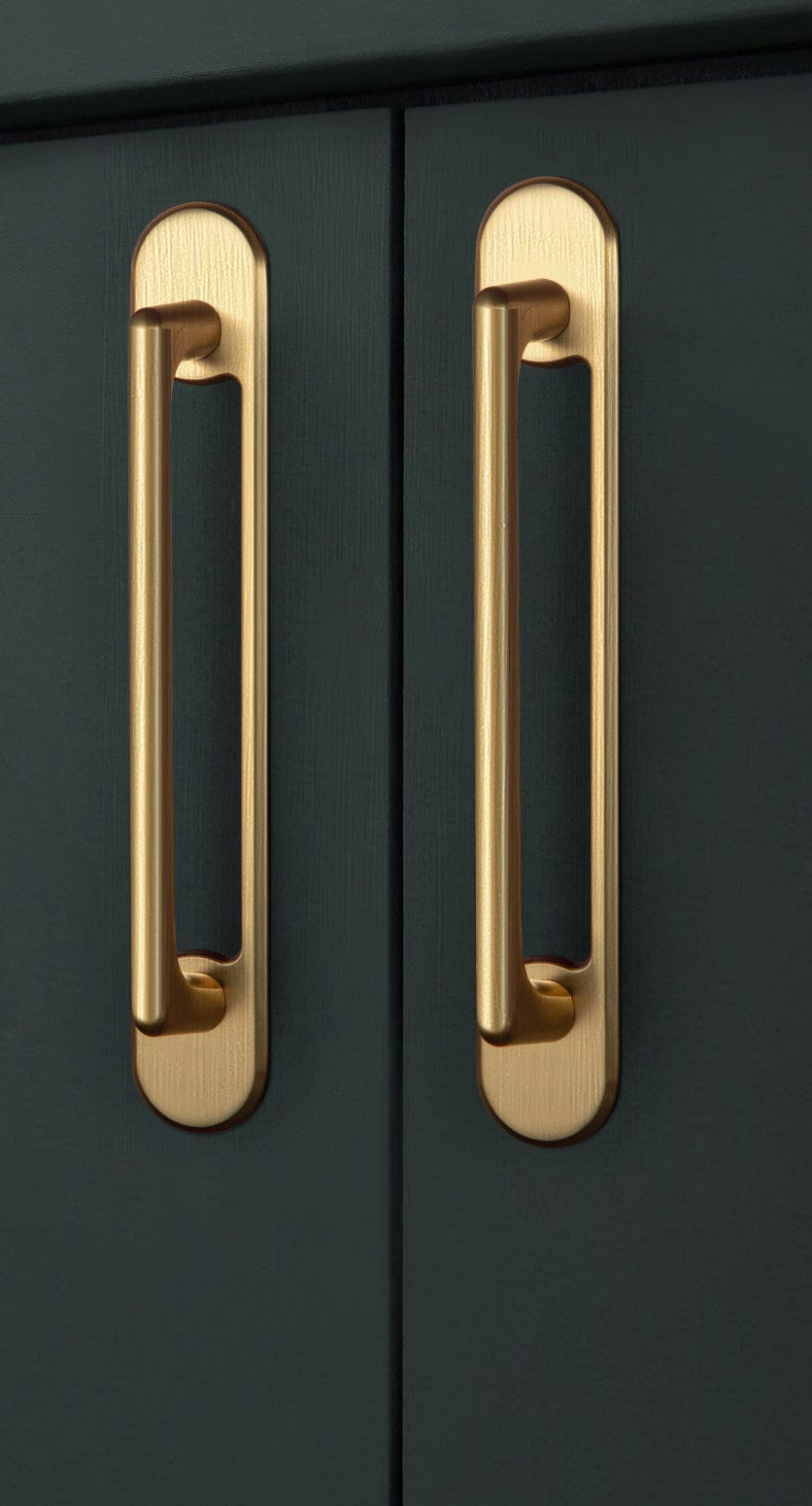 2 Pack Classic Cabinet Bar Pulls with Back Plate Zinc Alloy Cabinet Handle with Long Back Plate