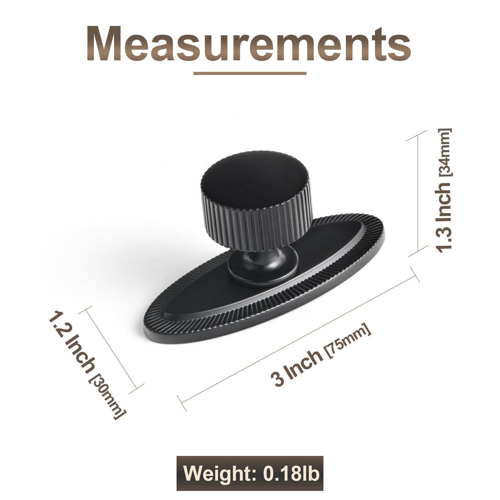 2 Pack Striped Cabinet Pull Retro Brass Cabinet Handles Knobs with Back Plate