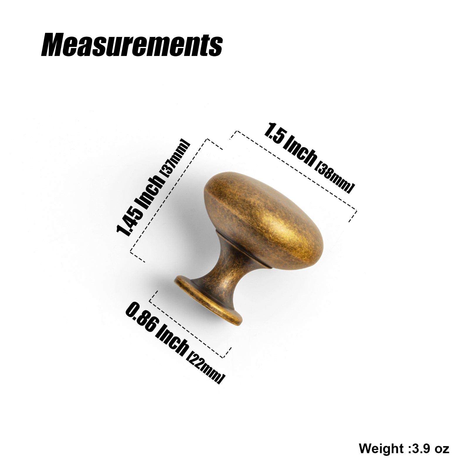 6 Pack Antique Brass Zinc Alloy Cabinet Knob with Back Plate Single Hole Center Cabinet Hardware for Bedroom Kitchen