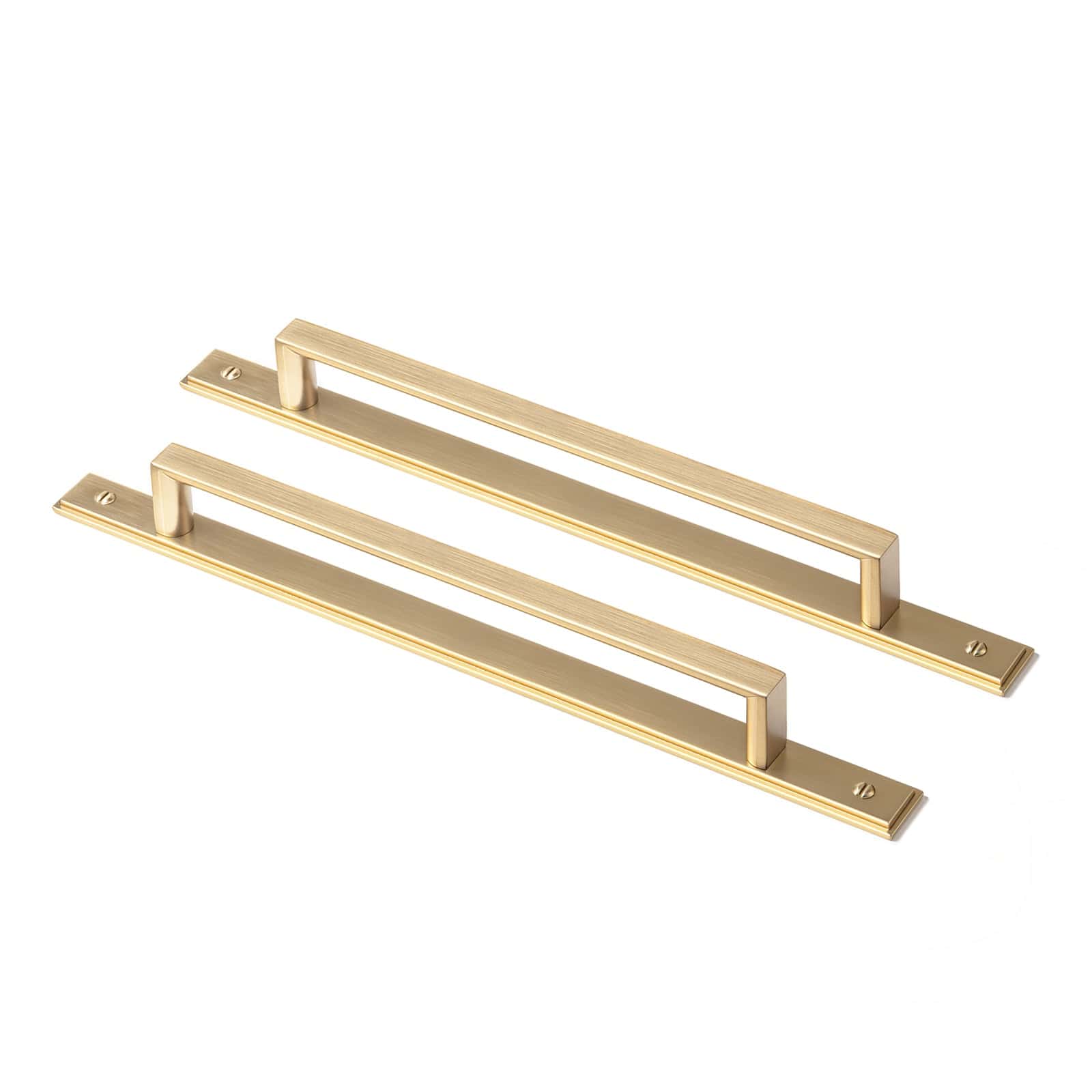 2 Pack Long Cabinet Bar Pulls with Back Plates Solid Drawer Handles Set