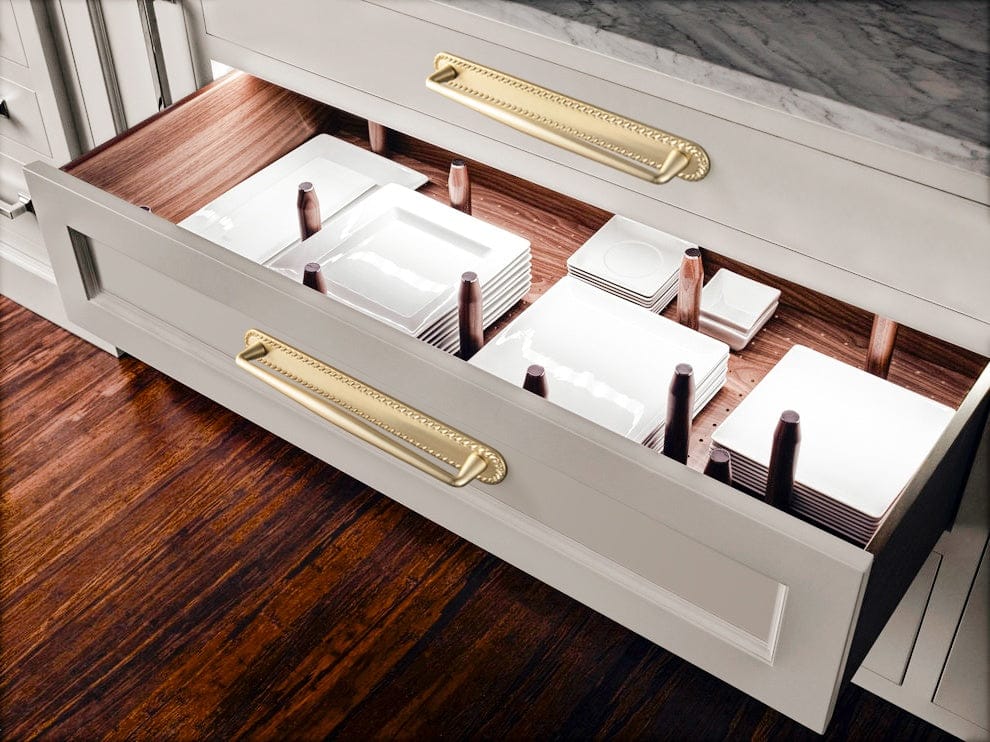 2 Pack Vintage Zinc Alloy Cabinet Pulls with Back Plate - Furniture Handles for Kitchen Cupboards