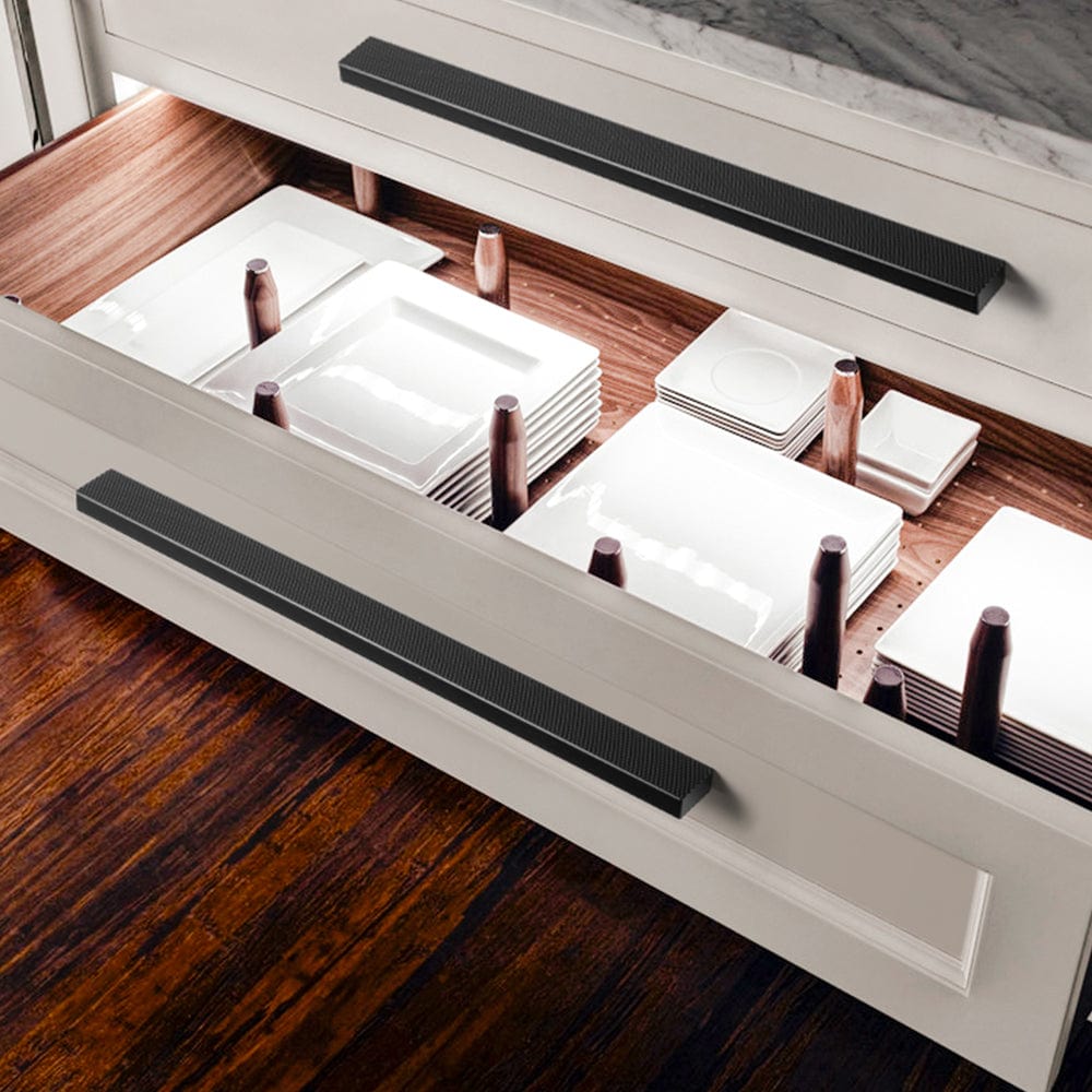 Modern Aluminum Knurled Cabinet Pull Handles - Comfortable Grip & Long - lasting