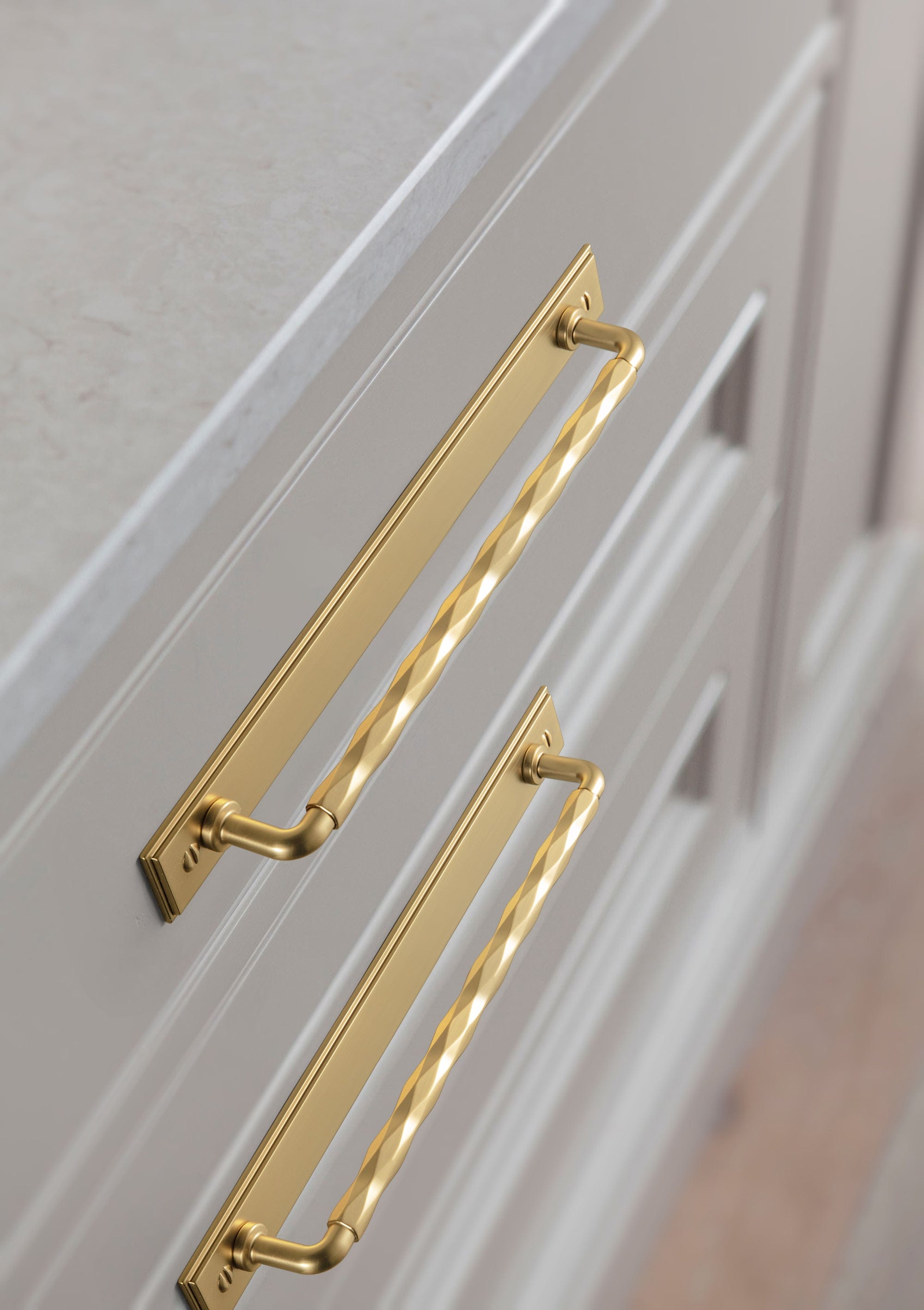 2 Pack Zinc Alloy Drawer Pulls with Back Plate Twisted Design Decorative Handles for Kitchen Cabinets