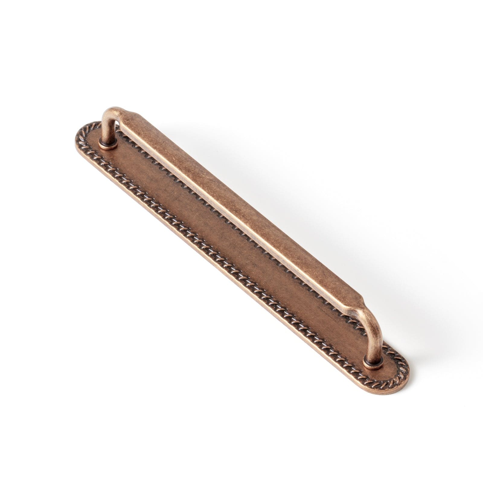 2 Pack Antique Brass Cabinet Pulls with Back Plate Zinc Alloy Drawer Handle with Long Back Plate