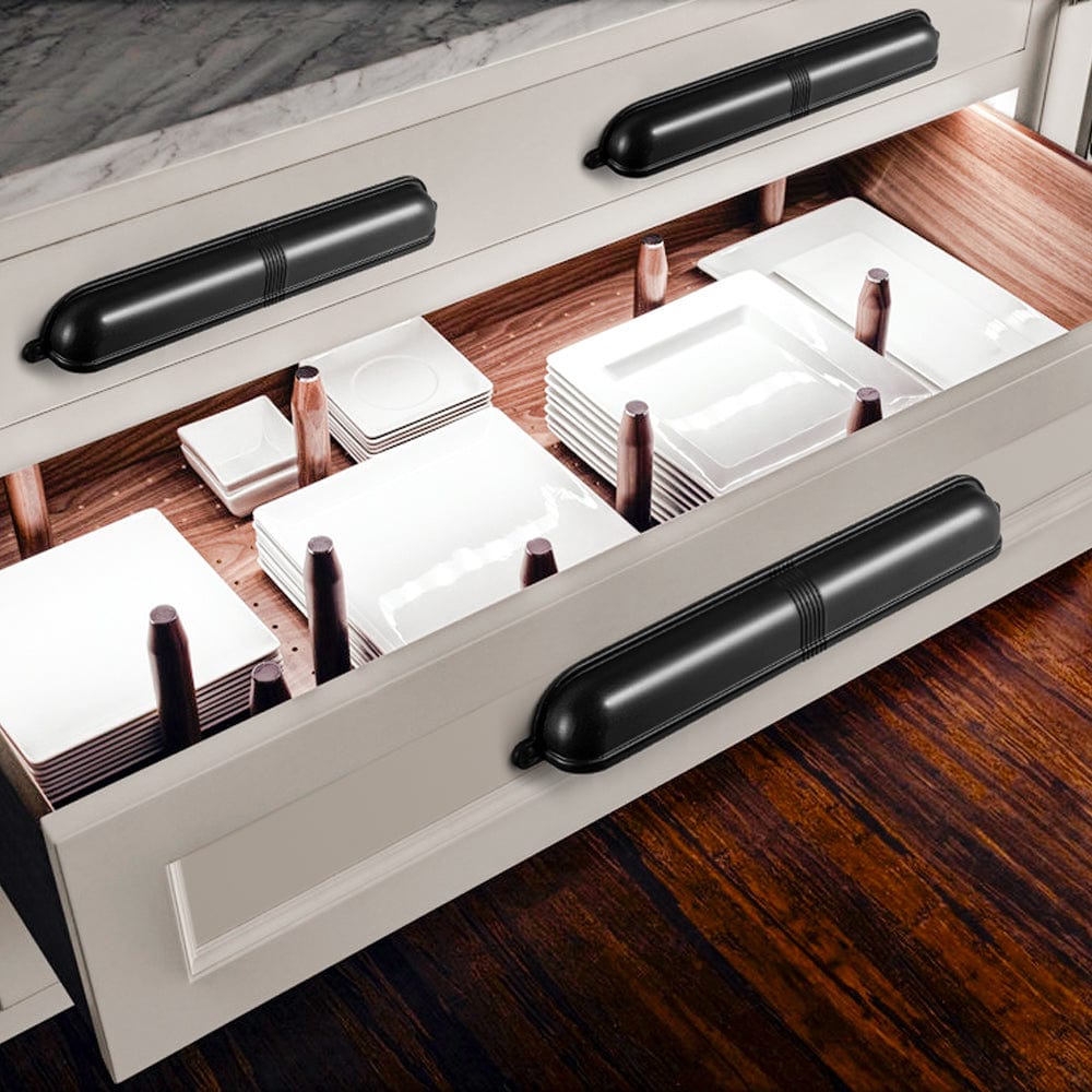 Elegant Vintage Cup Pulls with Textured Strap Design for Kitchen & Furniture