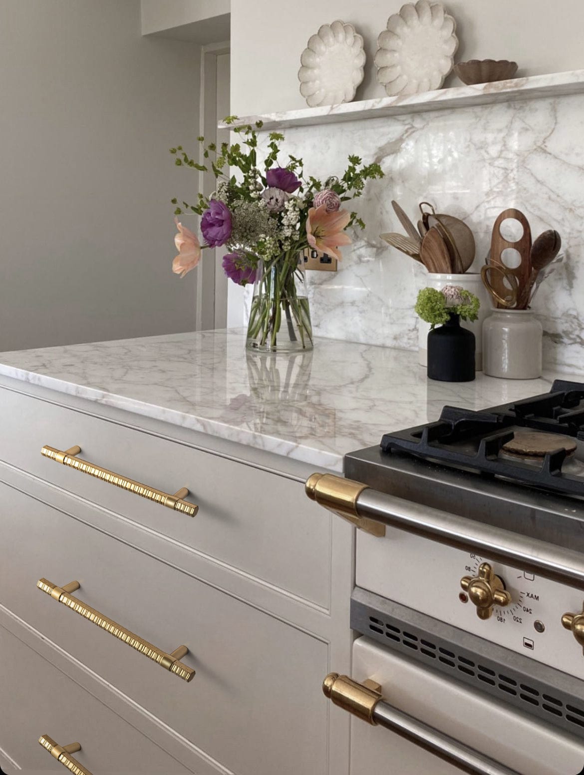Vintage Kitchen Cabinet T-Bar Pulls Knurled Antique Cabinet Handles