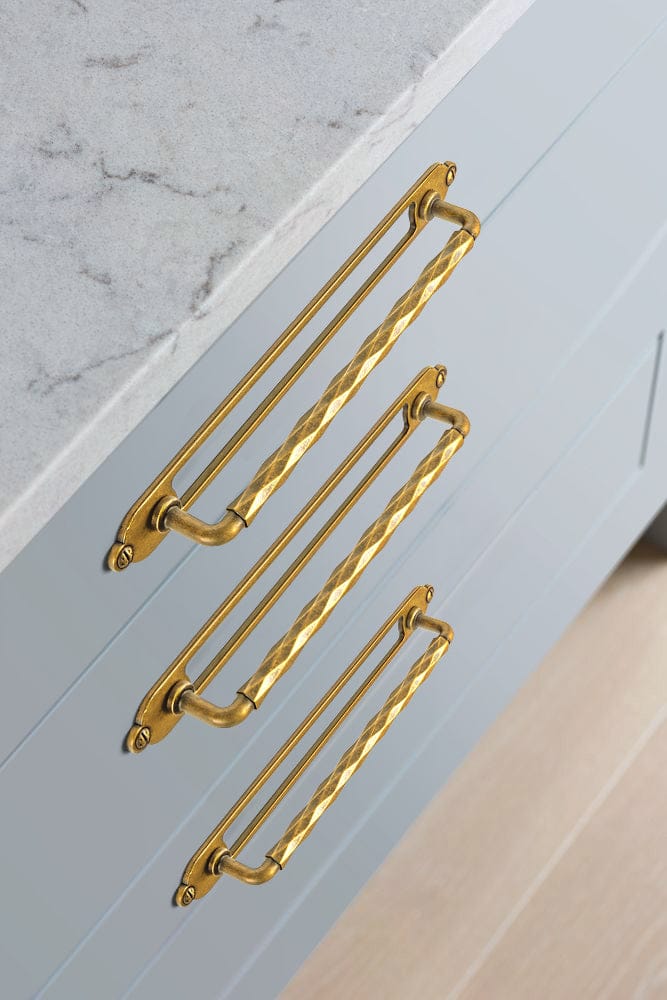 2 Pack Zinc Alloy Drawer Pulls with Back Plate Twisted Design Decorative Handles for Kitchen Cabinets