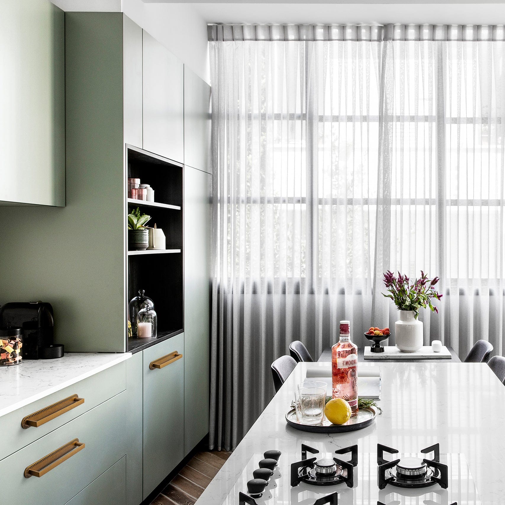 2 Pack Long Cabinet Bar Pulls with Back Plates Solid Drawer Handles Set