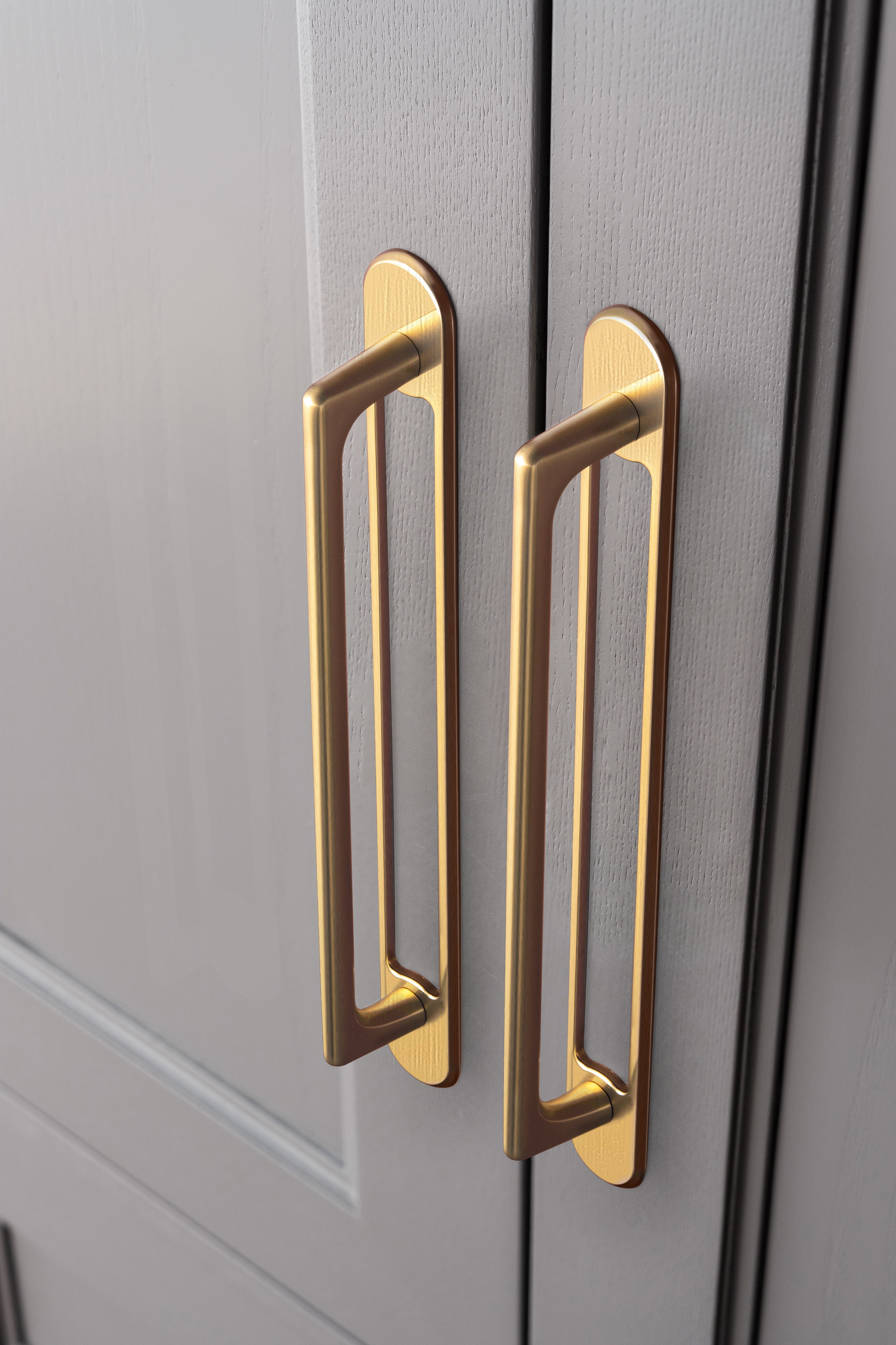 2 Pack Classic Cabinet Bar Pulls with Back Plate Zinc Alloy Cabinet Handle with Long Back Plate