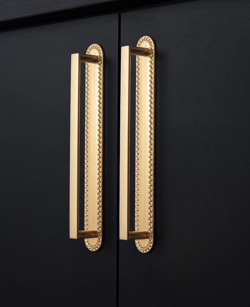 2 Pack Long Cabinet Bar Pulls with Back Plates Solid Drawer Handles Set