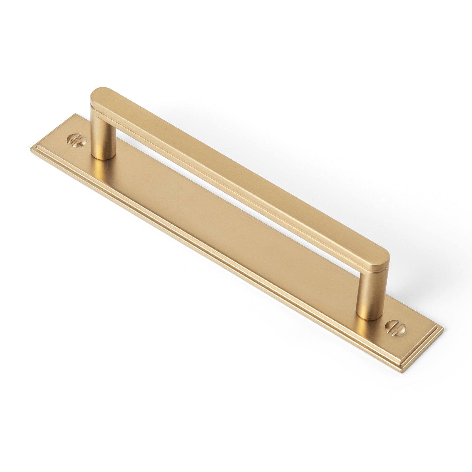 2 Pack Cabinet Handles with Back Plate Vintage Kitchen Drawer Pulls with Subtle Curves