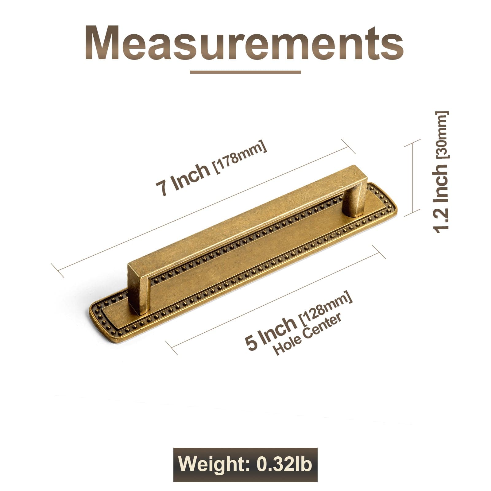 2 Pack Long Cabinet Bar Pulls with Back Plates Solid Drawer Handles Set