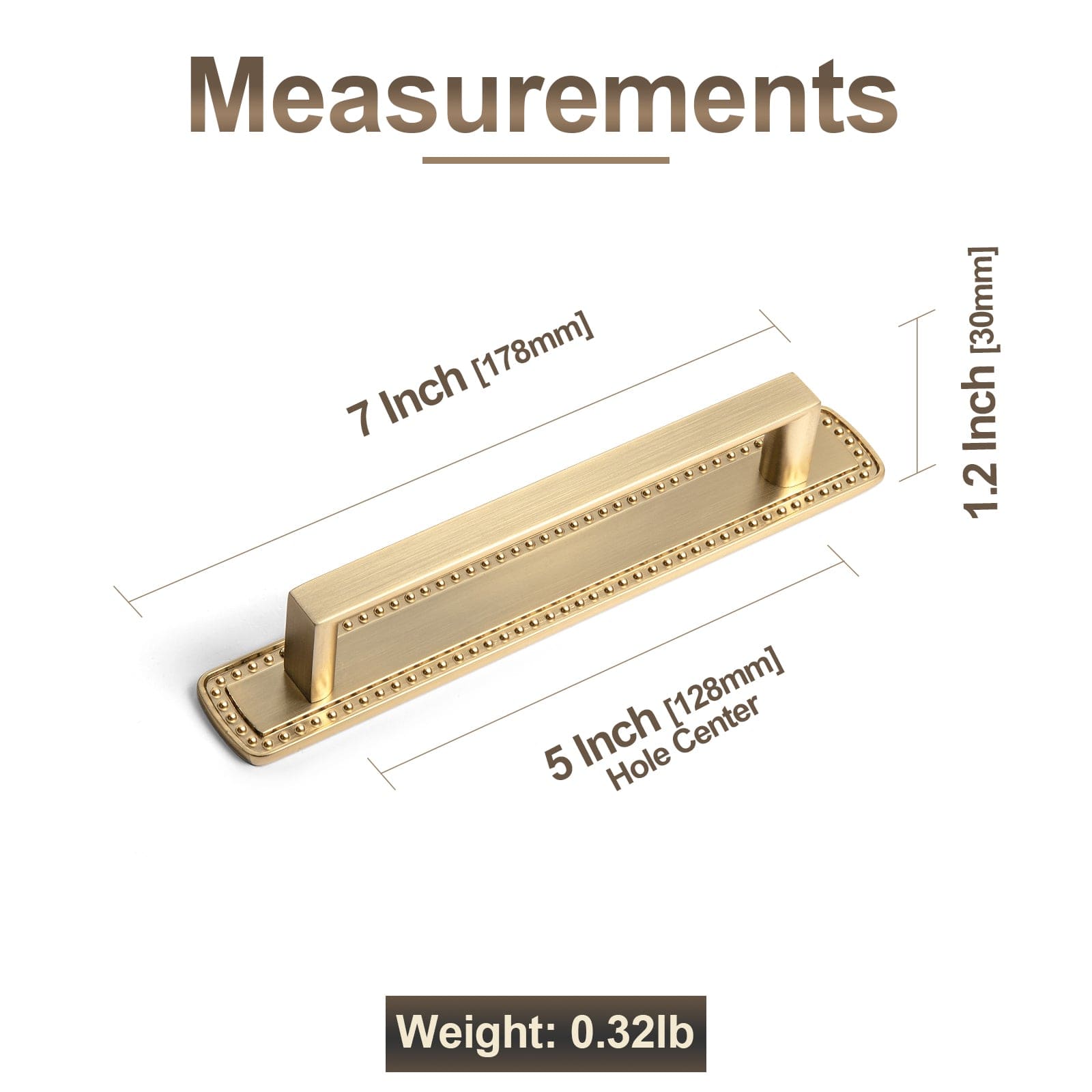 2 Pack Long Cabinet Bar Pulls with Back Plates Solid Drawer Handles Set