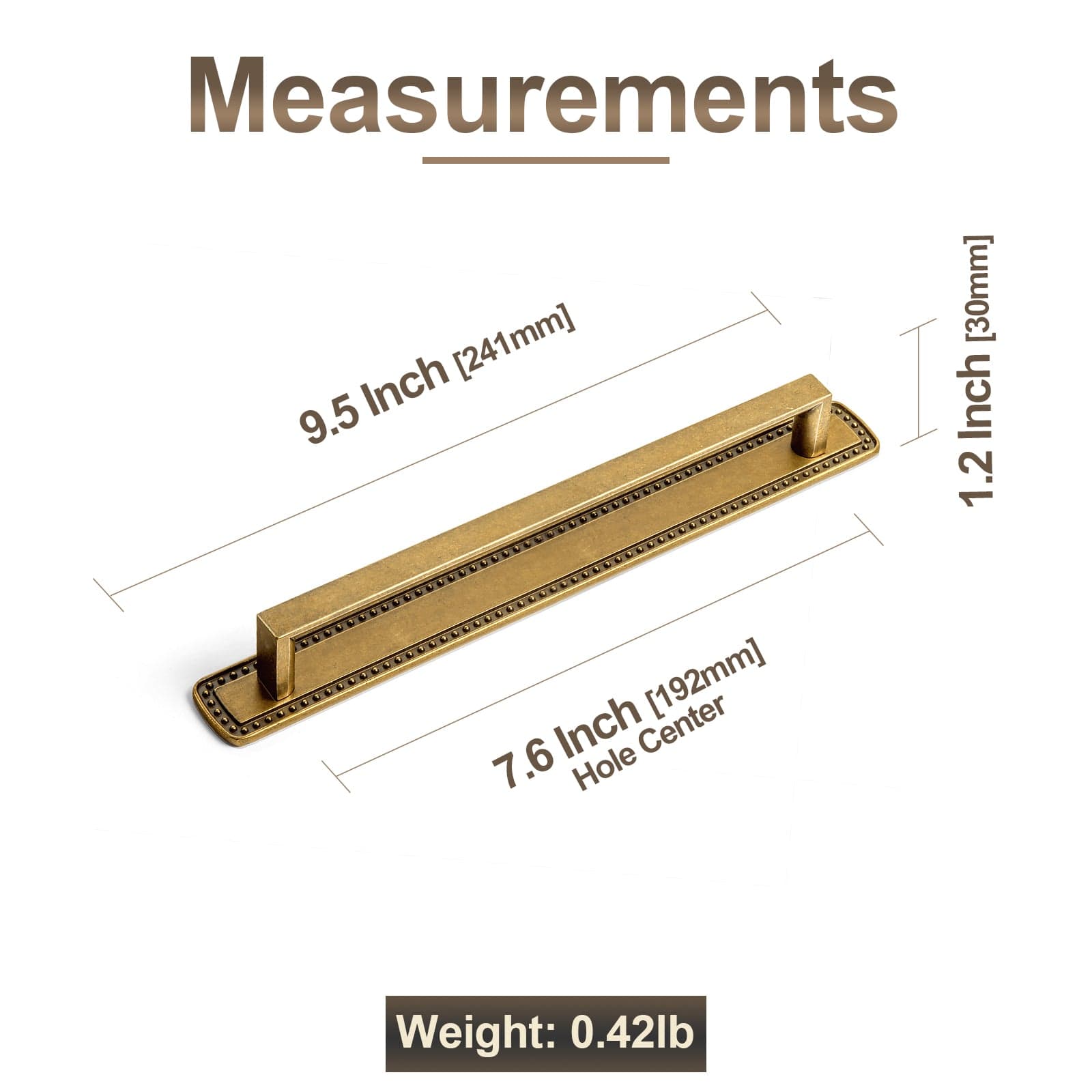 2 Pack Long Cabinet Bar Pulls with Back Plates Solid Drawer Handles Set