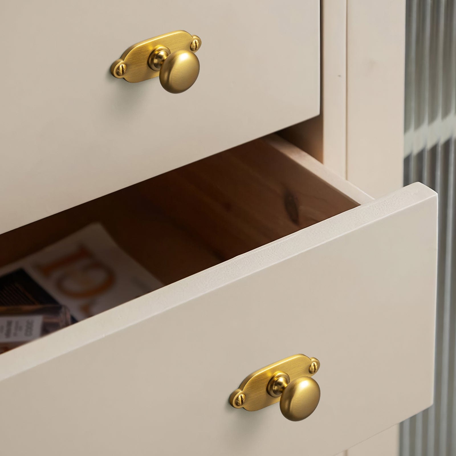 Antique Brass Zinc Alloy Cabinet Knob with Back Plate Single Hole Center Cabinet Hardware for Bedroom Kitchen
