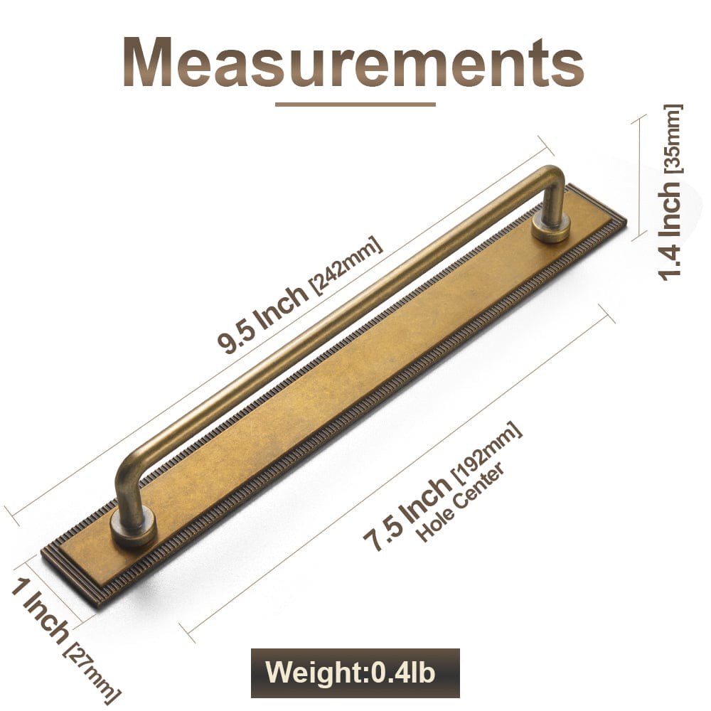 2 Pack Cabinet Bar Pulls with Back Plate Vintage Drawer Handles Home Improvement Hardware