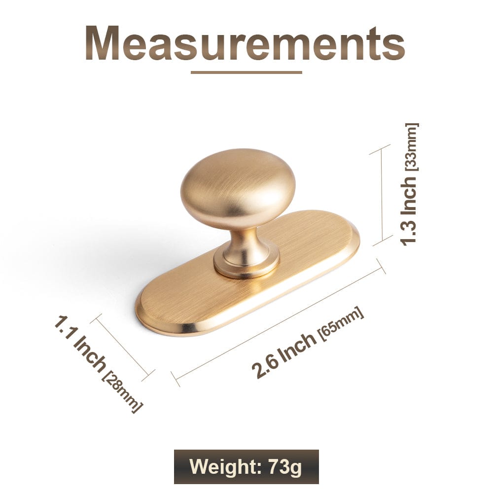 Antique Brass Zinc Alloy Cabinet Knob with Back Plate Single Hole Center Cabinet Hardware for Bedroom Kitchen