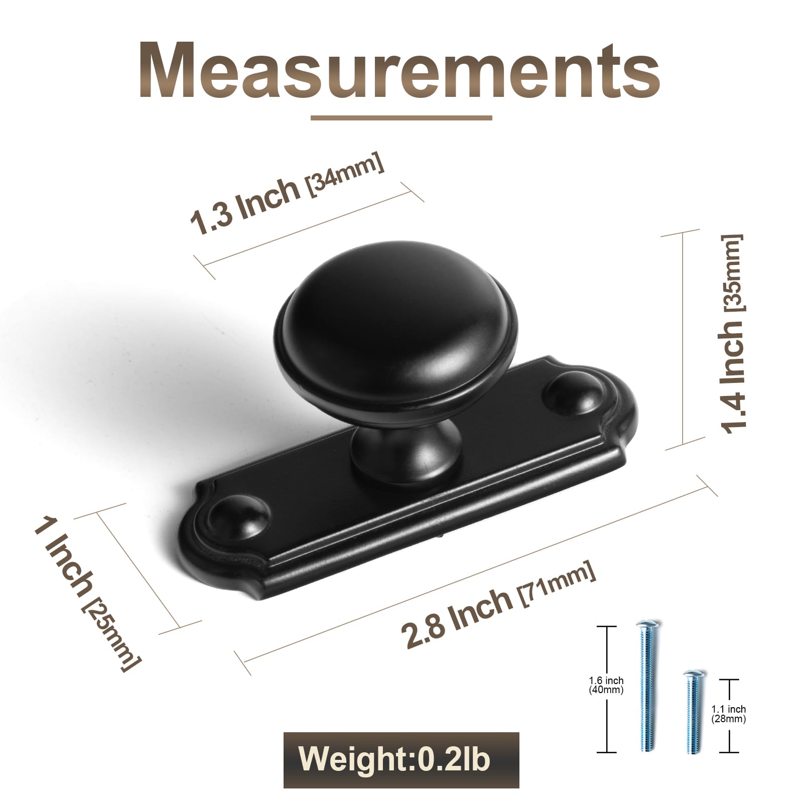Classic Mushroom Cabinet Knob Zinc Alloy Round Cabinet Knob with Backplate for Kitchen Cabinet
