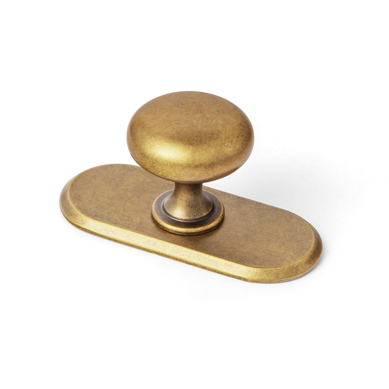 Antique Brass Zinc Alloy Cabinet Knob with Back Plate Single Hole Center Cabinet Hardware for Bedroom Kitchen