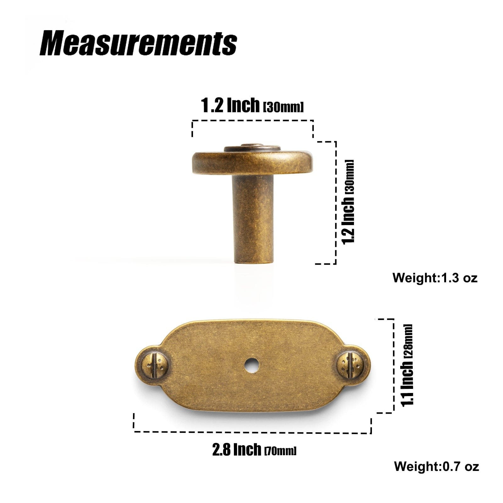 6 Pack Assorted Shaped Zinc Alloy Cabinet Hardware - Knobs and Back Plates for Stylish Furniture