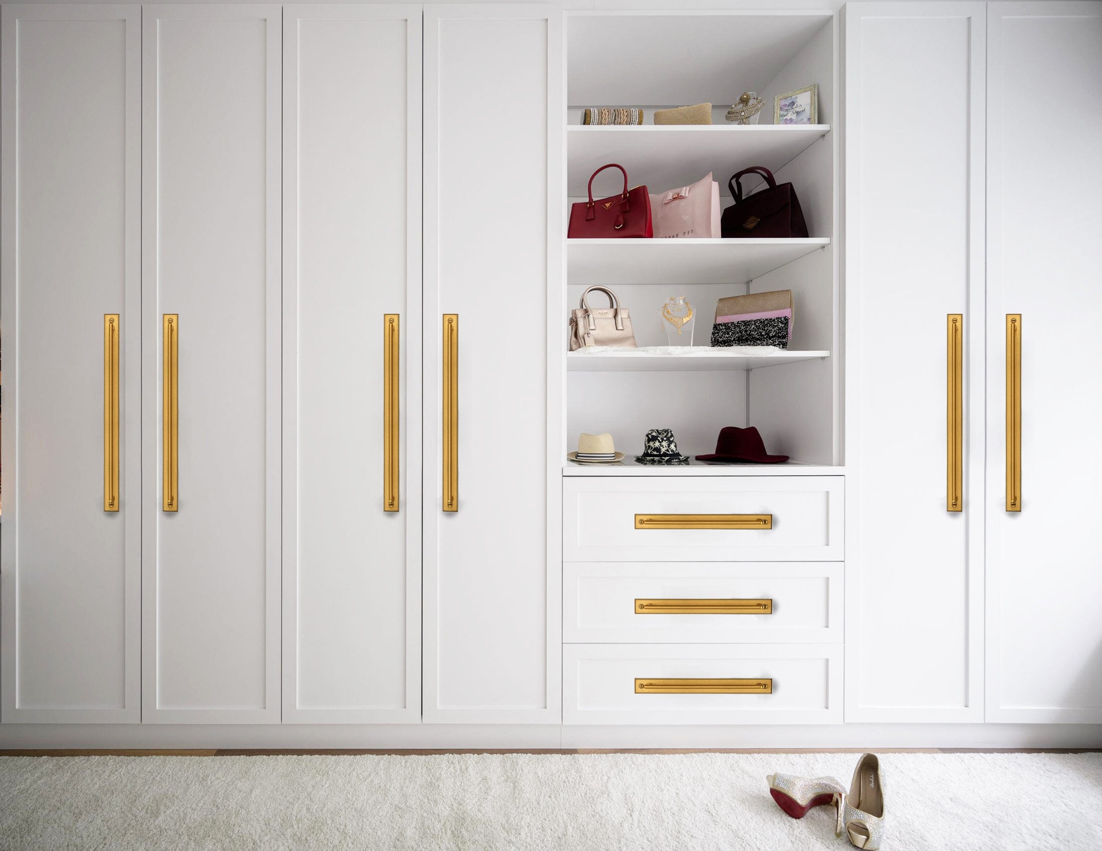 2 Pack Classic Cabinet Bar Pulls with Back Plate Zinc Alloy Cabinet Handle with Long Back Plate