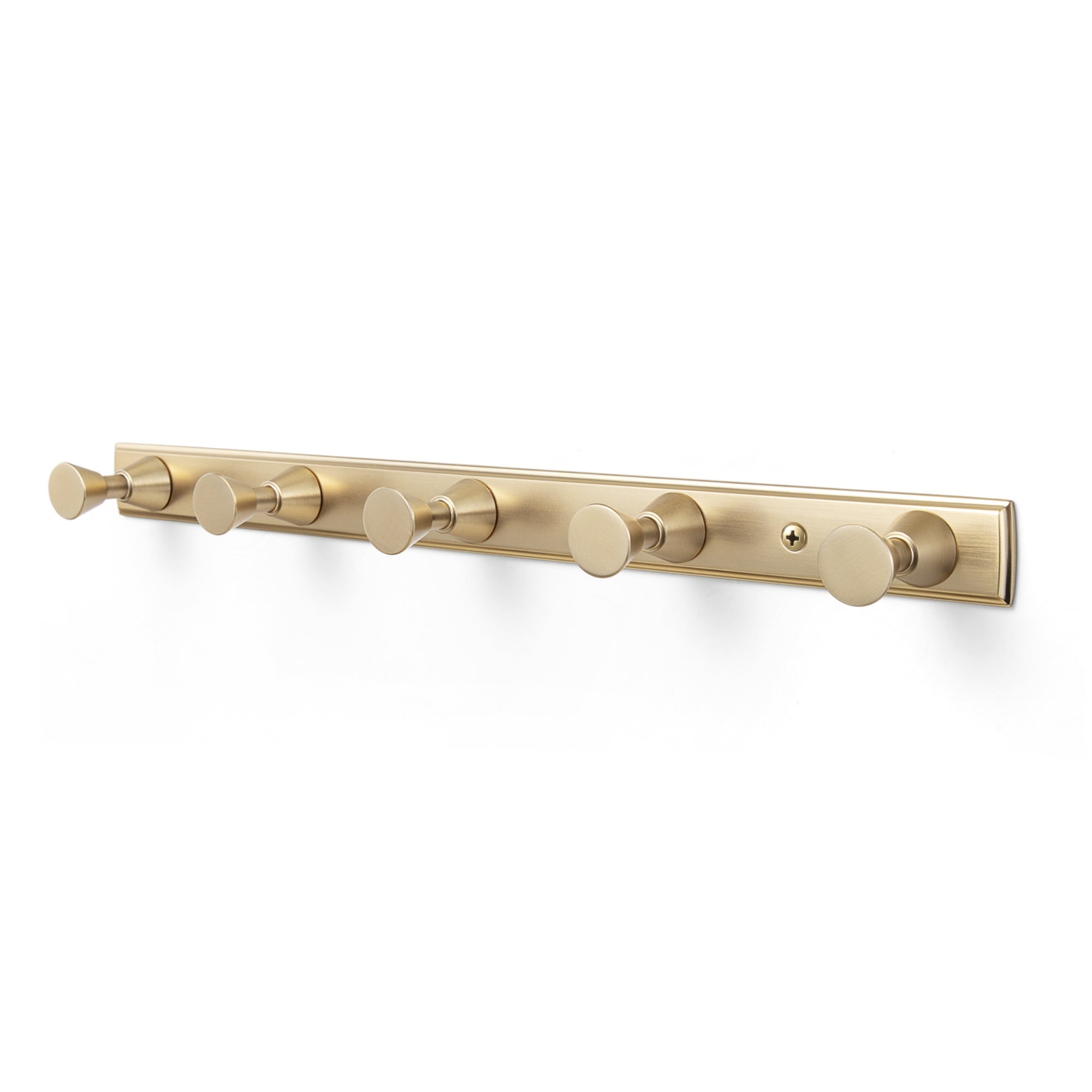 Wall Mount Hook Rail, Zinc Alloy Backplate with Aluminum Hooks for Entryway & Bathroom Organization