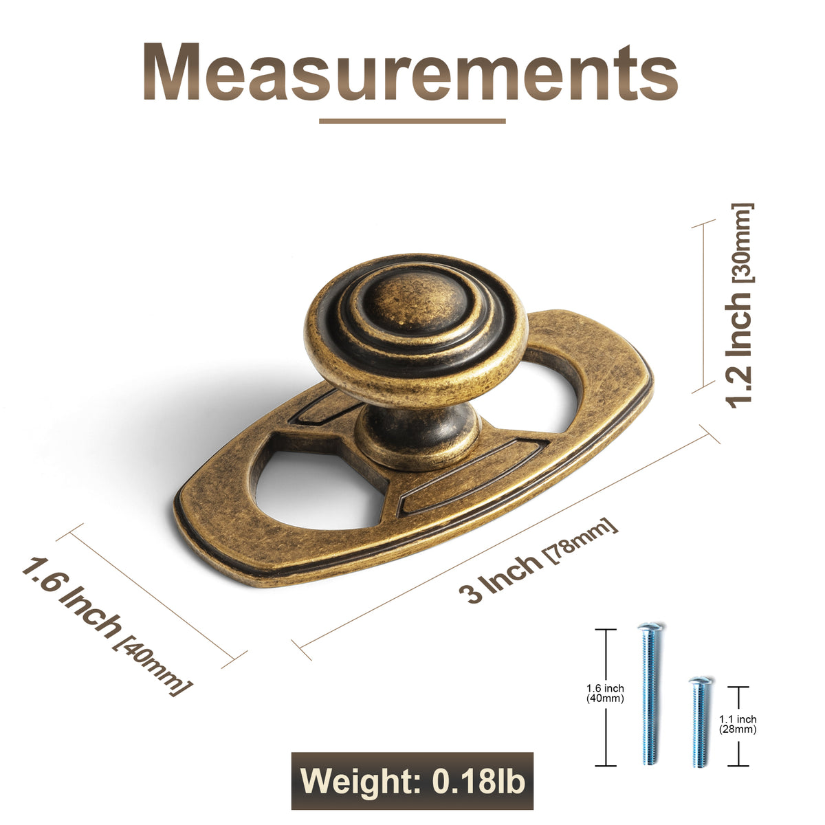 Retro Zinc Alloy Cabinet Knobs with Spacer Single Hole Affordable Luxury Cabinet Hardware