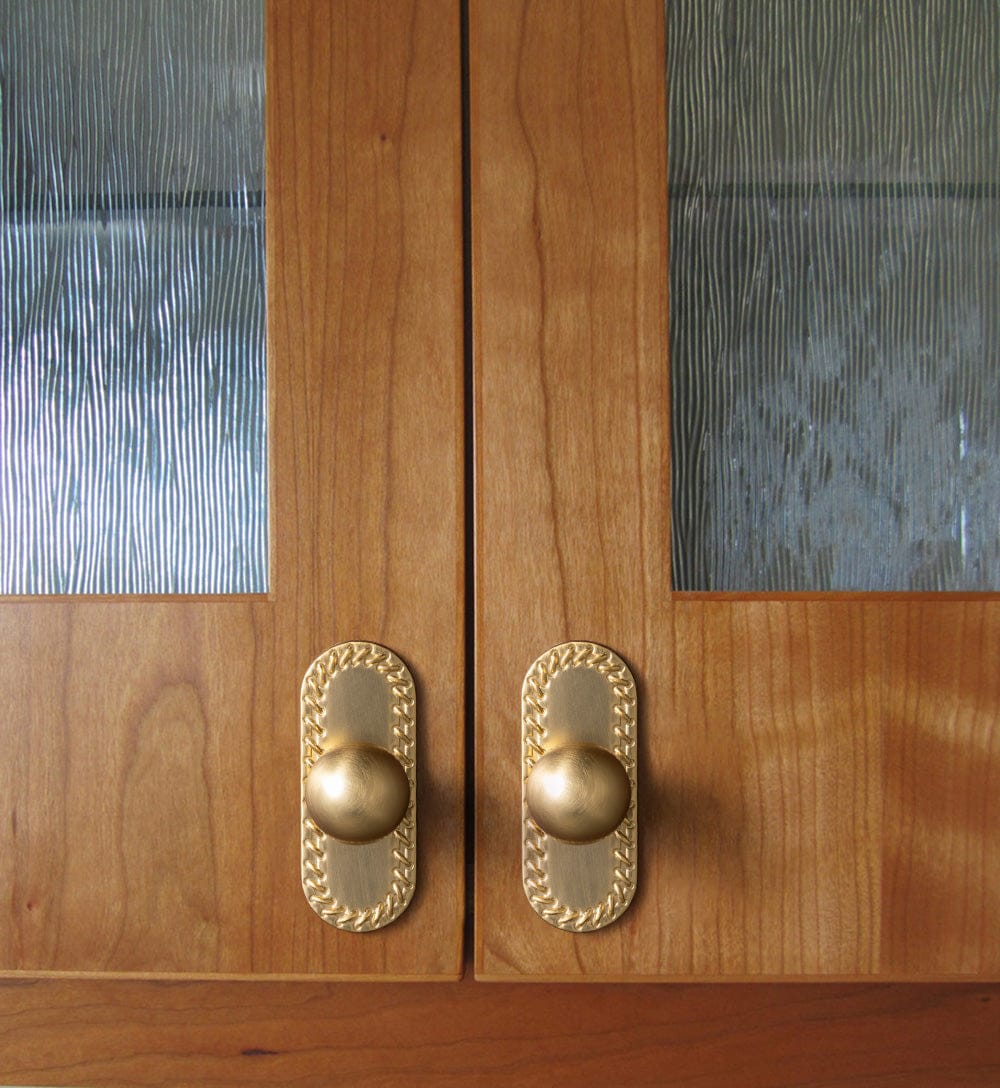 Round Cabinet Knobs with Back Plate Zinc Alloy Cabinet Handle with Long Back Plate